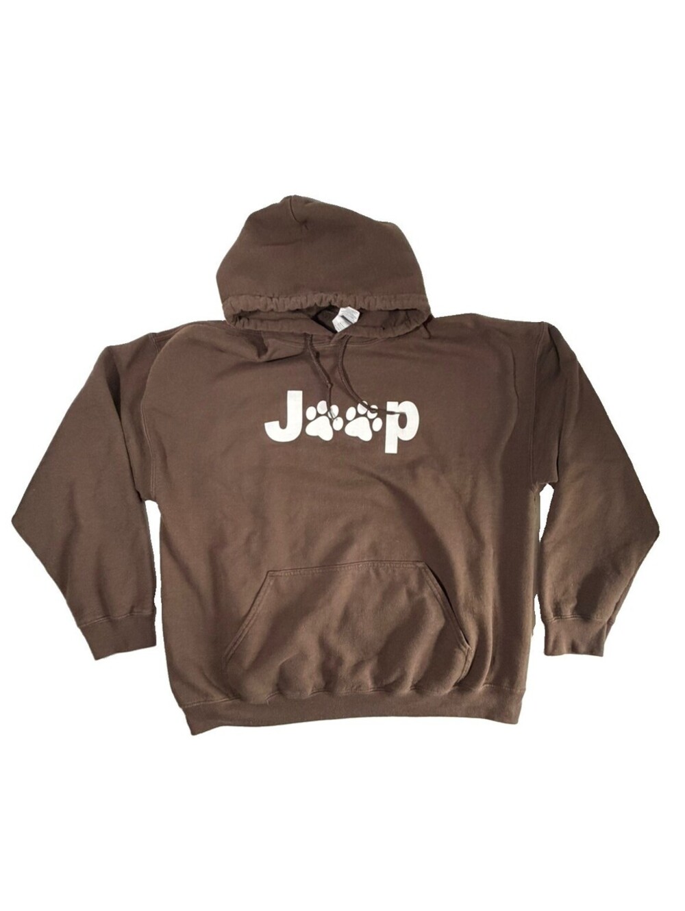 Jeep Logo W/ Dog paw prints - Size XL Brown Hoodie